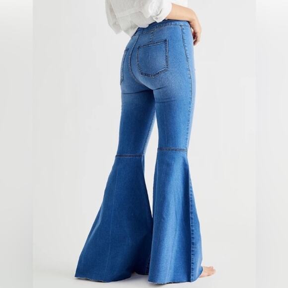 Free People Just Float On Flared Jeans Bell Bottom size 30 High Rise Waist - Picture 2 of 9